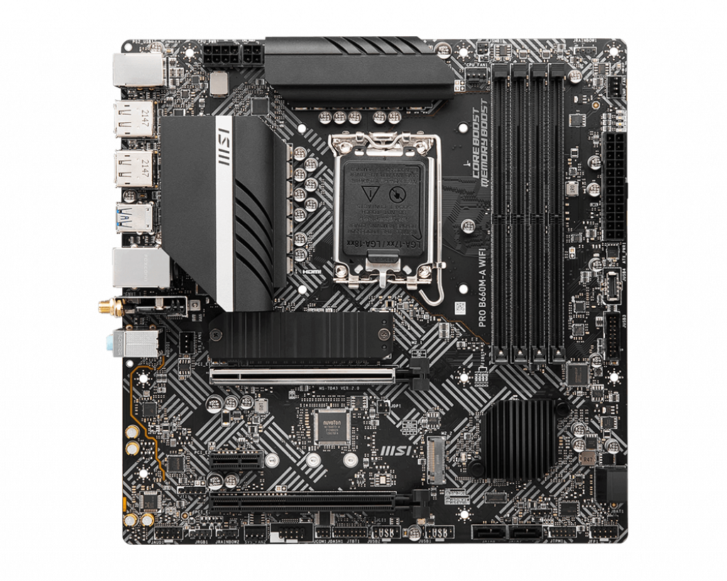 Материнская плата MSI PRO B660M-A WIFI, Socket1700, Intel B660, mATX