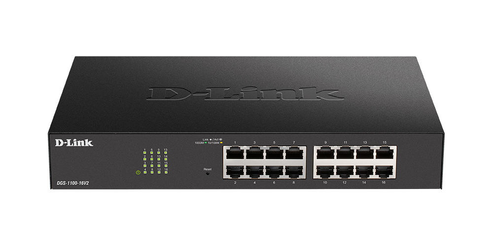 Коммутатор D-link DGS-1100-16V2, управляемый, кол-во портов: 16x1 Гбит/с, установка в стойку (DGS-1100-16V2/A2A)