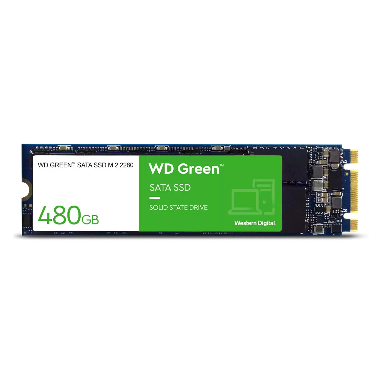 

Твердотельный накопитель (SSD) Western Digital 480Gb Green, 2280, M.2 (WDS480G3G0B)