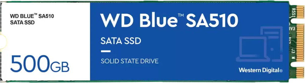 Твердотельный накопитель (SSD) Western Digital 500Gb Blue SA510, 2280, M.2 (WDS500G3B0B) - фото 1