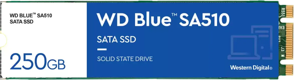 Твердотельный накопитель (SSD) Western Digital 250Gb Blue SA510, 2280, M.2 (WDS250G3B0B) - фото 1