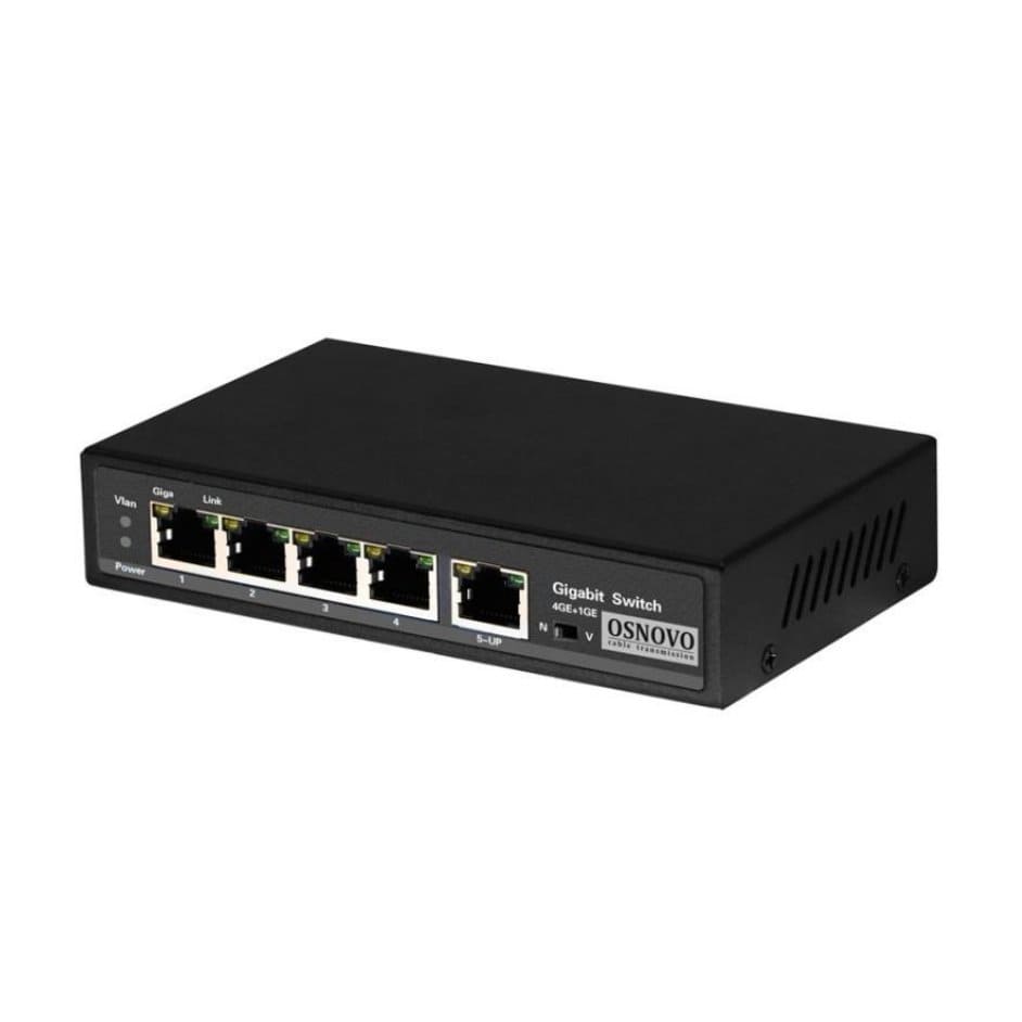 

Коммутатор OSNOVO SW-8050/D, кол-во портов: 4x1 Гбит/с, кол-во SFP/uplink: RJ-45 1x1 Гбит/с, PoE: 4x30Вт (макс. 85Вт) (SW-8050/D), SW-8050/D