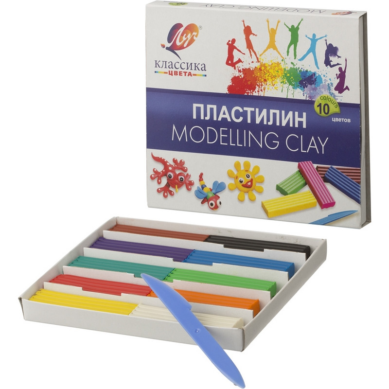 Пластилин ЛУЧ, 10 цветов, 200 г