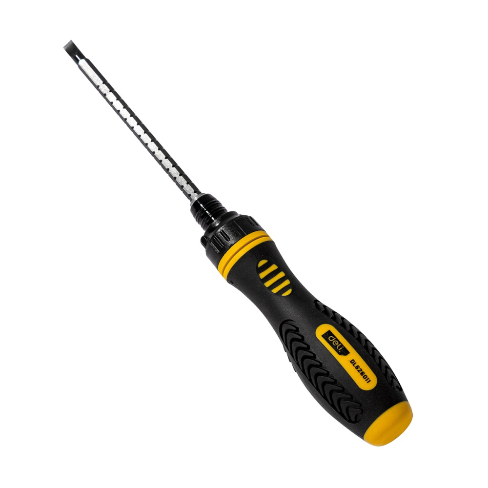 

Отвертка PH SL6/PH2/00x180мм, CrV, прорезиненная рукоять, Deli DL626011 (DL626011), DL626011