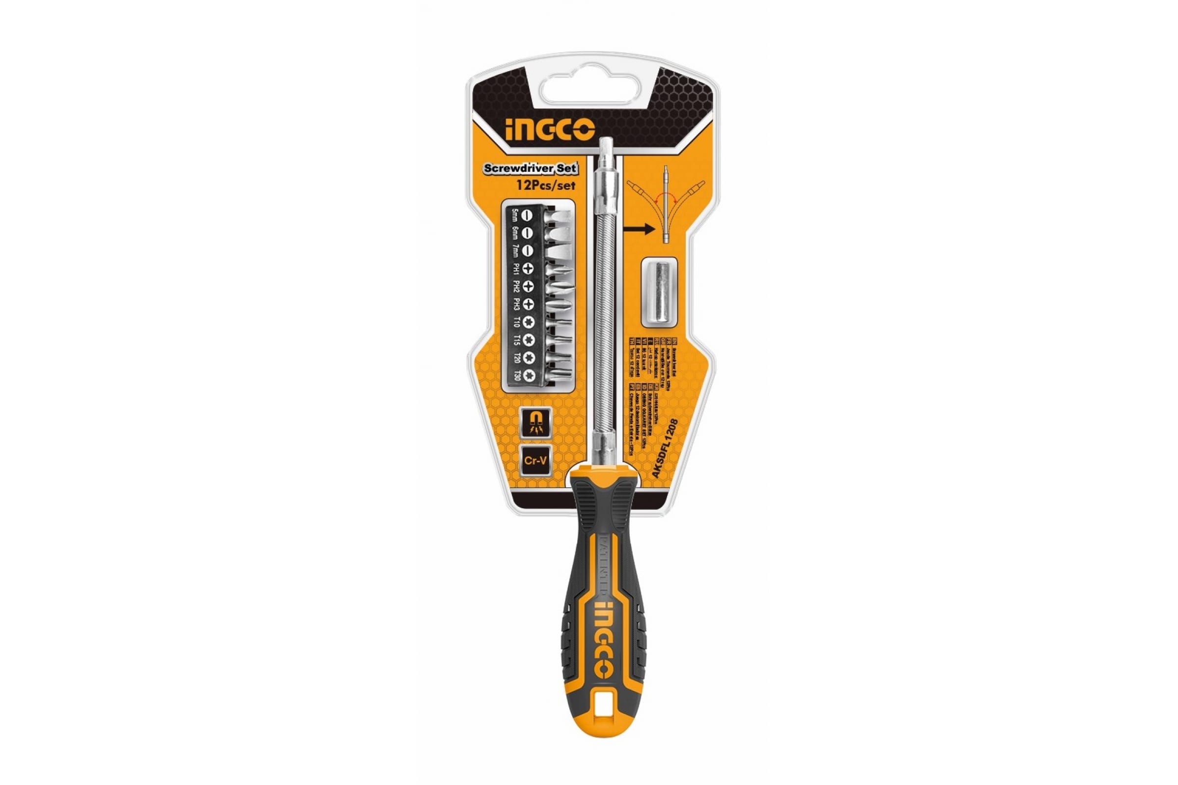 Отвертка PH, SL, Torx 15 см, INGCO
