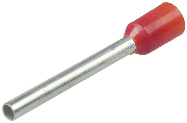 Наконечник НШВИ штыревой втулочный изолированный, 1 мм², под опрессовку, красный, 100 шт., Netko Optima (E1010)