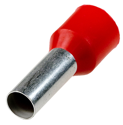 Наконечник НШВИ штыревой втулочный изолированный, 10 мм², под опрессовку, красный, 100 шт., Netko Optima (E10-18)