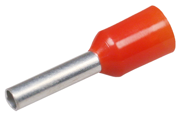 Наконечник НШВИ штыревой втулочный изолированный, 1 мм², под опрессовку, красный, 100 шт., Netko Optima (E1008)