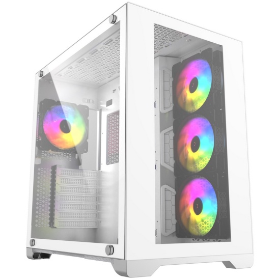 

Корпус PowerCase Vision White, ATX, Midi-Tower, USB 3.0, USB Type-C, RGB подсветка, белый, без БП (CVWA-L4), Vision White