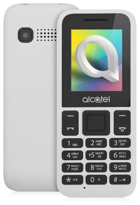 

Мобильный телефон Alcatel 1068D, 1.8" 160x128 TFT, BT, 1xCam, 2-Sim, 400 мА·ч, micro-USB, белый (1068D-3BALRU12), 1068D