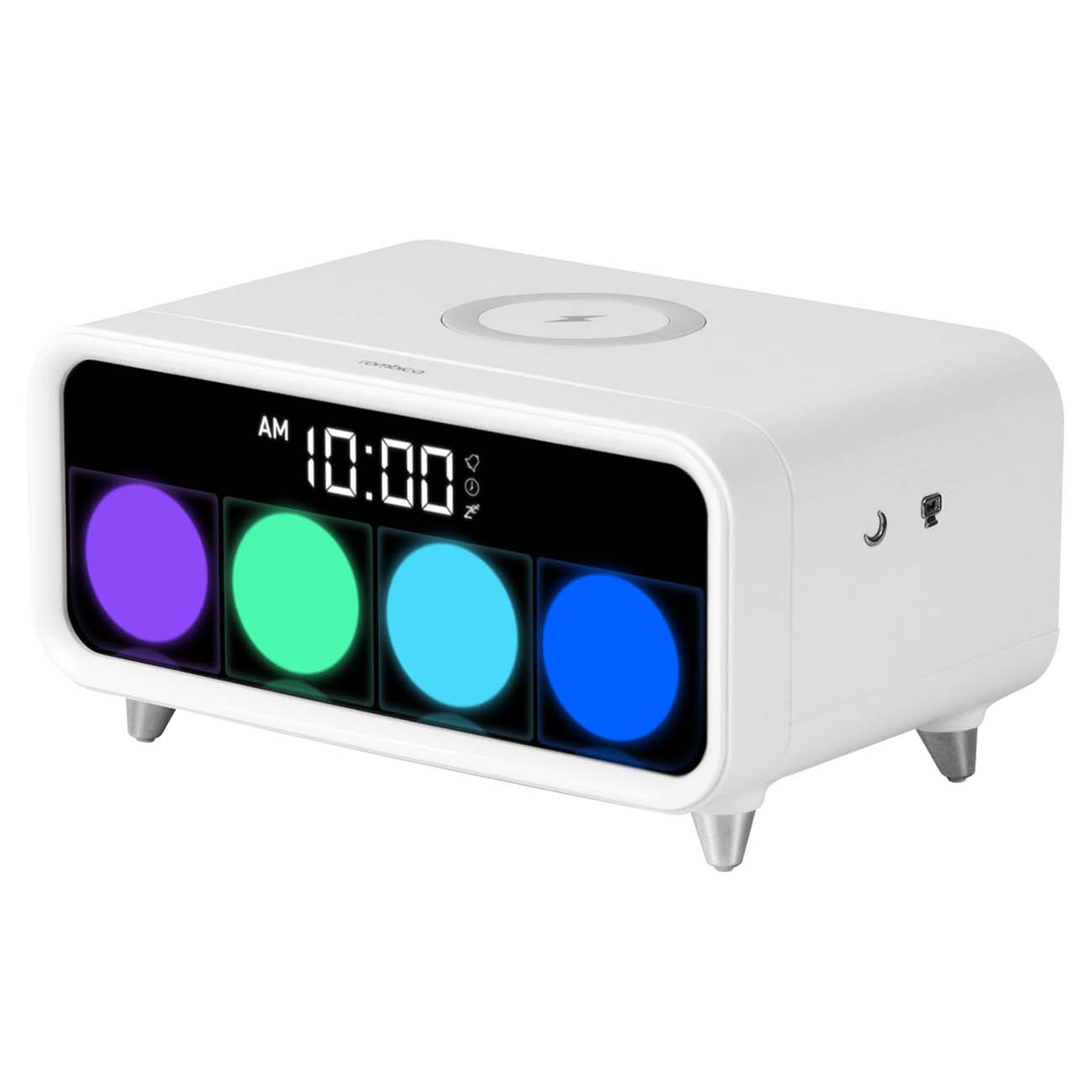 Часы-будильник с беспроводной зарядкой Rombica Timebox 1 , 5Вт, QI, белый (ABD-001)