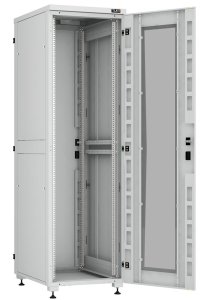 Шкаф телекоммуникационный напольный 42U 600x600 мм, стекло/металл, серый, разборный, TLK Lite II(TFI-R) TFI-426060-GHMH-R-GY (TFI-426060-GHMH-R-GY)