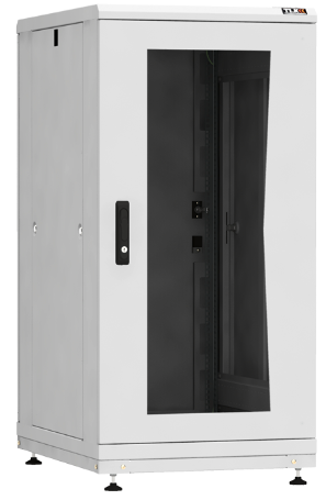 Шкаф телекоммуникационный напольный 24U 600x800, стекло/металл, серый, разборный, TLK Practical II TFR-246080-GMMM-R-GY (TFR-246080-GMMM-R-GY)