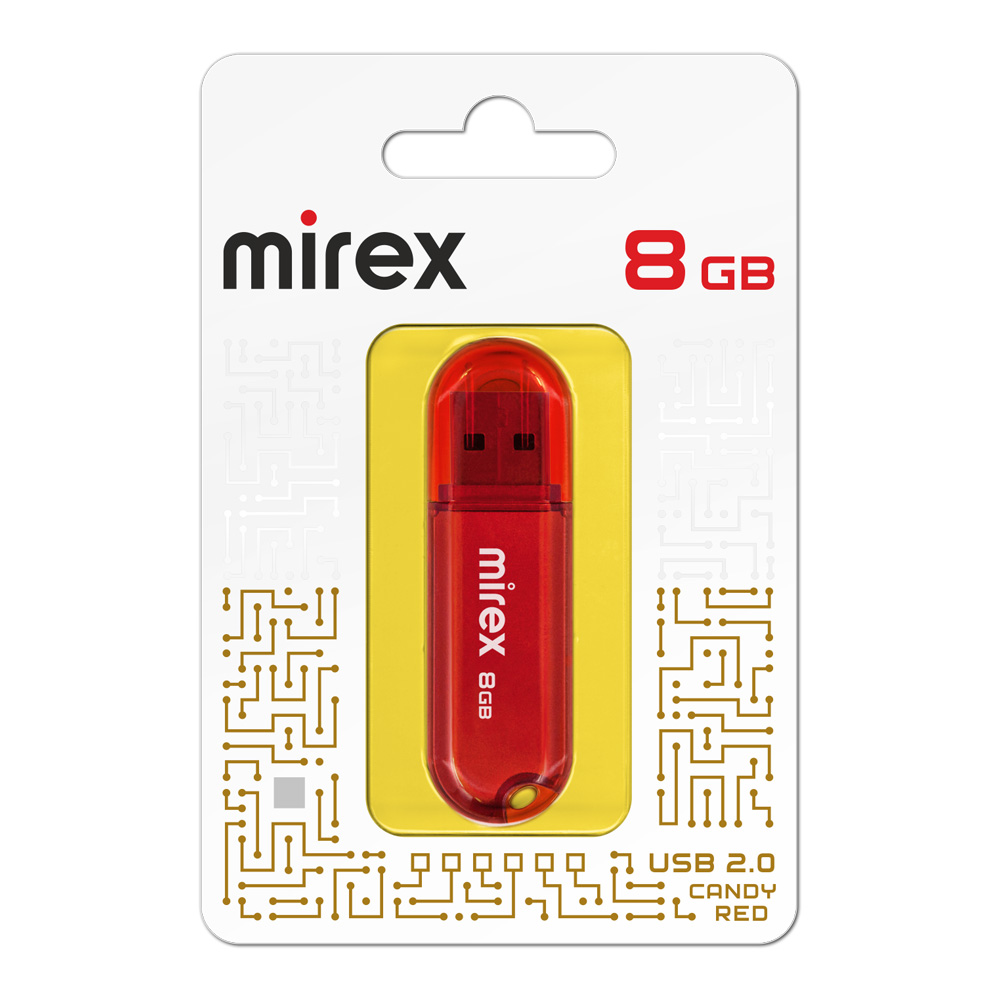 

Флешка 8Gb USB 2.0 Mirex Candy 13600-FMUCAR08, красный (13600-FMUCAR08), 13600-FMUCAR08