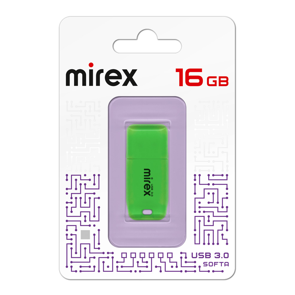 

Флешка 16Gb USB 3.0 Mirex Softa 13600-FM3SGN16, зеленый (13600-FM3SGN16), 13600-FM3SGN16