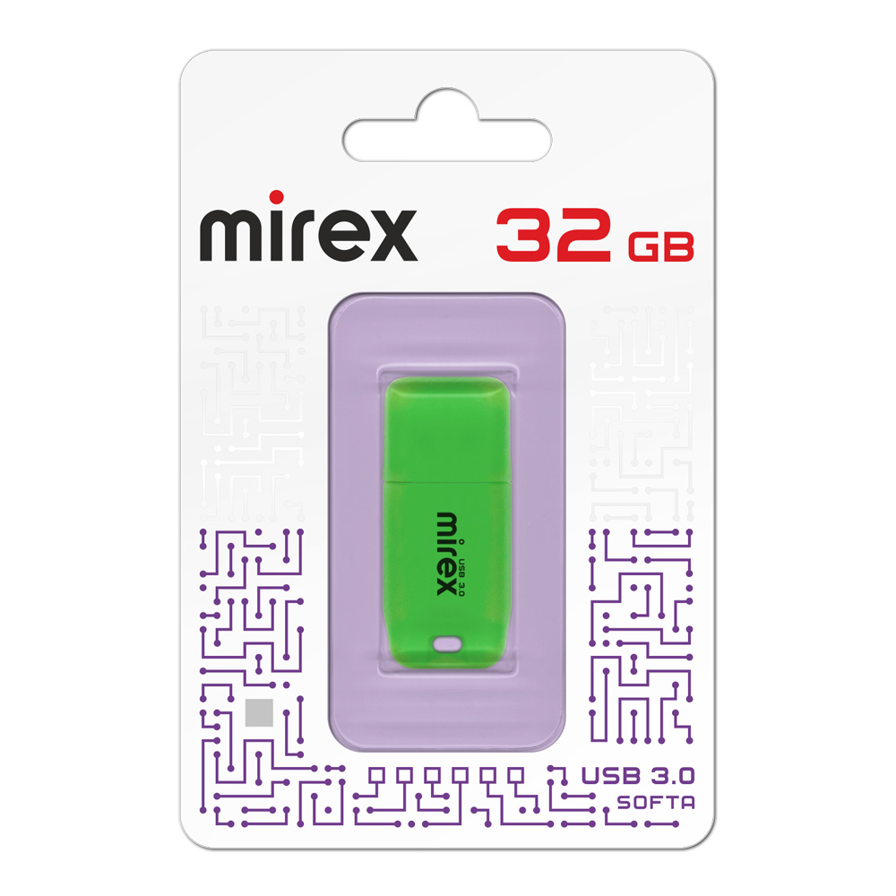 

Флешка 32Gb USB 3.0 Mirex Softa 13600-FM3SGN32, зеленый (13600-FM3SGN32), 13600-FM3SGN32