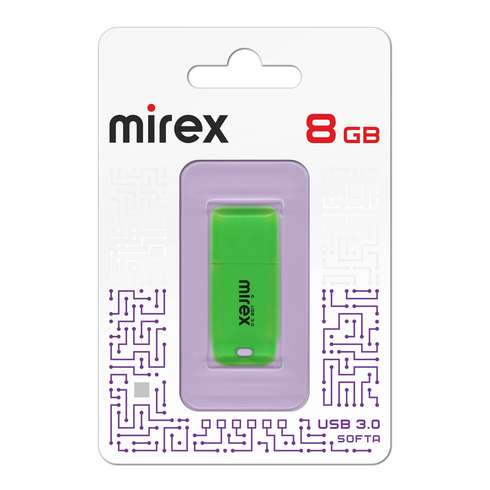 

Флешка 8Gb USB 3.0 Mirex Softa 13600-FM3SGN08, зеленый (13600-FM3SGN08), 13600-FM3SGN08