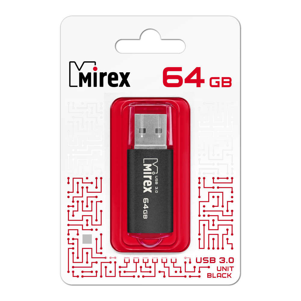 

Флешка 64Gb USB 3.0 Mirex UNIT 13600-FM3UBK64, черный (13600-FM3UBK64), 13600-FM3UBK64
