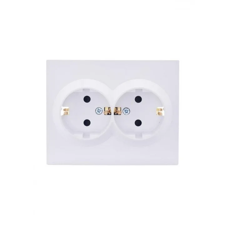 

Розетка LEZARD Vesna 742-0200-178B, скрытый монтаж, 2-х постовая, с з/к, со шторками, 16A, в сборе, IP20, белый (742-0200-178B), 742-0200-178B