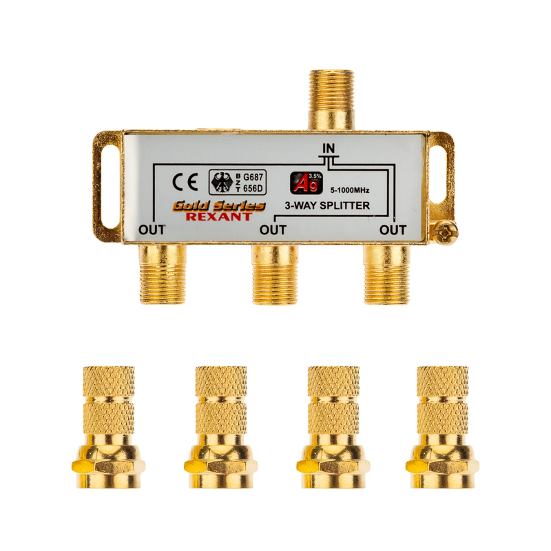 

Разветвитель TV-IN-3xTV-OUT, золотистый REXANT Gold (05-6102-1), 0