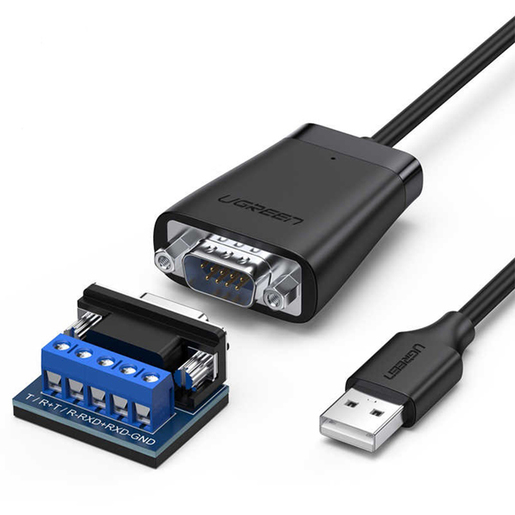 

Кабель-переходник (адаптер) USB 2.0(Am)-RS422 RS485, DB9, экранированный, 1.5м, черный UGREEN CM253 (60562), CM253