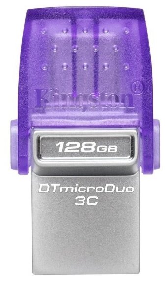 

Флешка 128Gb USB 3.2 Gen 1 Kingston DataTraveler MicroDuo 3C, фиолетовый (DTDUO3CG3/128GB), MicroDuo 3C