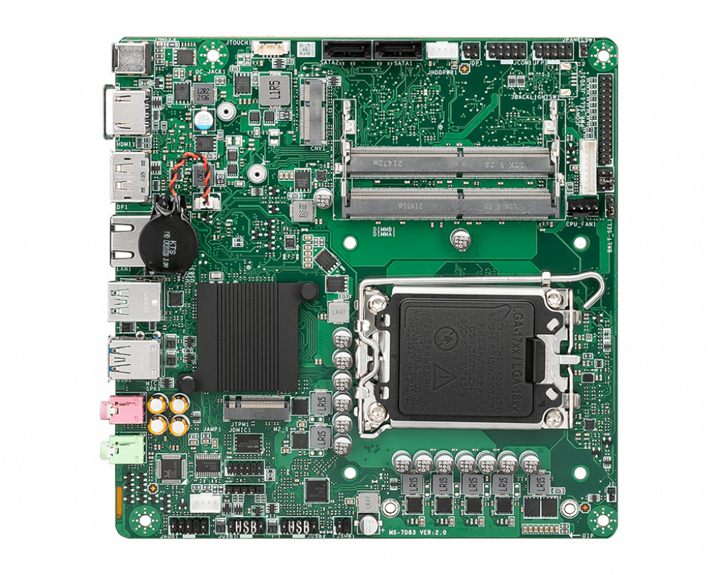 

Материнская плата MSI H610 TI-S01, Socket1700, Intel H610, 2xDDR4 SODIMM, 2SATA3, 2.0-ch, GLAN, 3 USB 3.2, 1 USB Type-C, HDMI, DP, thin mini-ITX, Bulk, H610 TI-S01