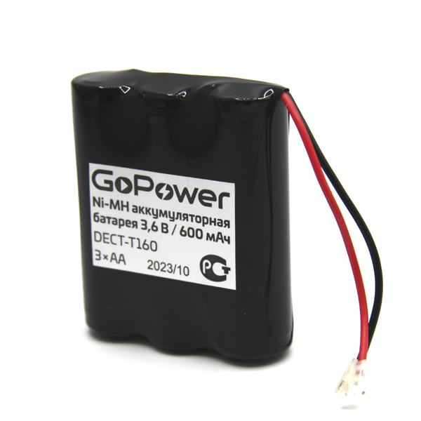 

Аккумулятор GoPower, T160, 3.6V 600 мА·ч, 1 шт. (00-00015309)