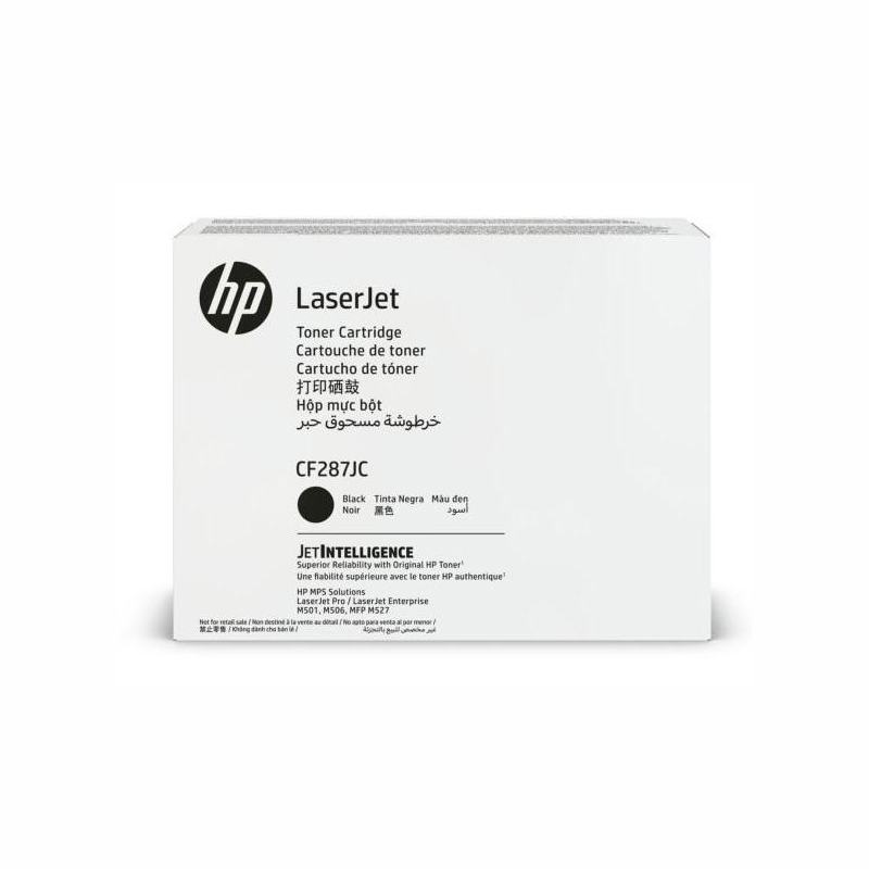 

Картридж лазерный HP 87J/CF287JC, черный, 19500 страниц, оригинальный для HP LaserJet Enterprise M501 / M506 / MFP M527, белая коробка, 87J