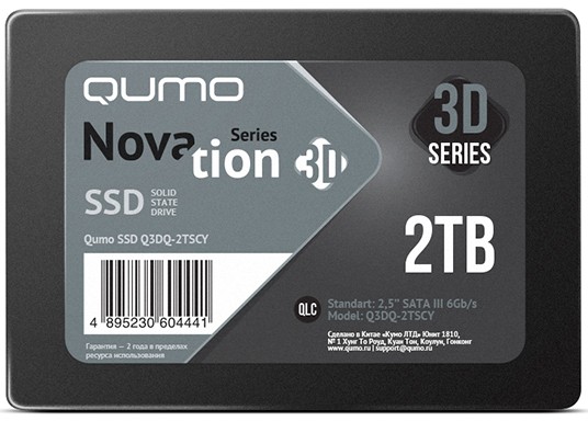 

Твердотельный накопитель (SSD) Qumo 2Tb Novation, 2.5", SATA3 (Q3DQ-2TSCY)