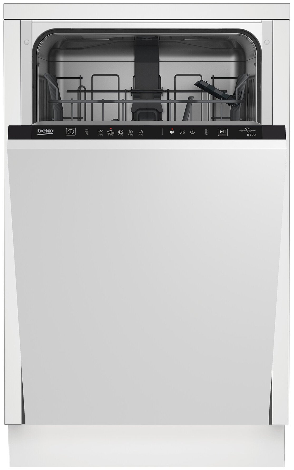 

Посудомоечная машина встраиваемая узкая Beko BDIS15020, черный (07.06.01.000000668), BDIS15020