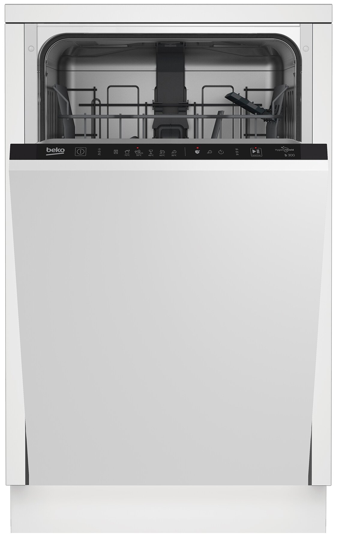 

Посудомоечная машина встраиваемая узкая Beko BDIS16020, черный (07.06.01.000000669), BDIS16020