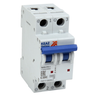 

Выключатель автоматический КЭАЗ BM63-2C2-DC-УХЛ3 OptiDin двухполюсный (2P/2П) 2А 10In 6 (261238), BM63-2C2-DC-УХЛ3