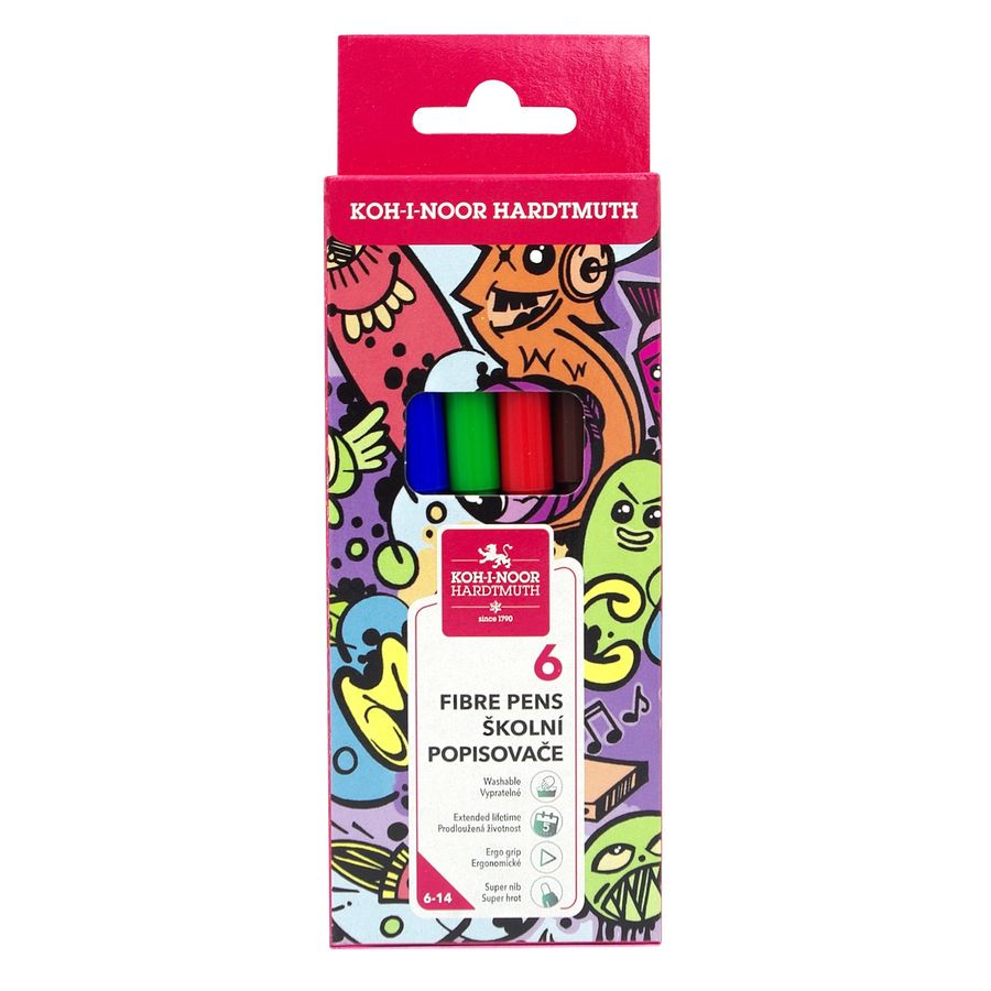 

Фломастеры смываемые Koh-I-Noor Teenage 771002JF23KS, 6 шт. (771002JF23KS), Teenage 771002JF23KS