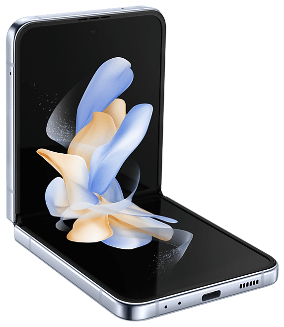 

Смартфон Samsung Galaxy Z Flip 4, 6.7" 1080x2640 Dynamic AMOLED 2X, Qualcomm Snapdragon 8 Gen1, 8Gb RAM, 512Gb, 3G/4G/5G, NFC, Wi-Fi, BT, 2xCam, 2-Sim (nano SIM+eSIM), 3700 мА⋅ч, USB Type-C, Android 12, голубой (SM-F721BLBFMEA), Galaxy Z Flip 4