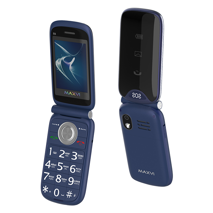 

Мобильный телефон MAXVI E6, 2.4" 320x240 TFT, 32Mb, BT, 1xCam, 2-Sim, 1200 мА·ч, micro-USB, синий, E6