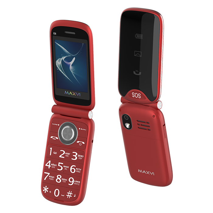 

Мобильный телефон MAXVI E6, 2.4" 320x240 TFT, 32Mb, BT, 1xCam, 2-Sim, 1200 мА·ч, micro-USB, красный, E6
