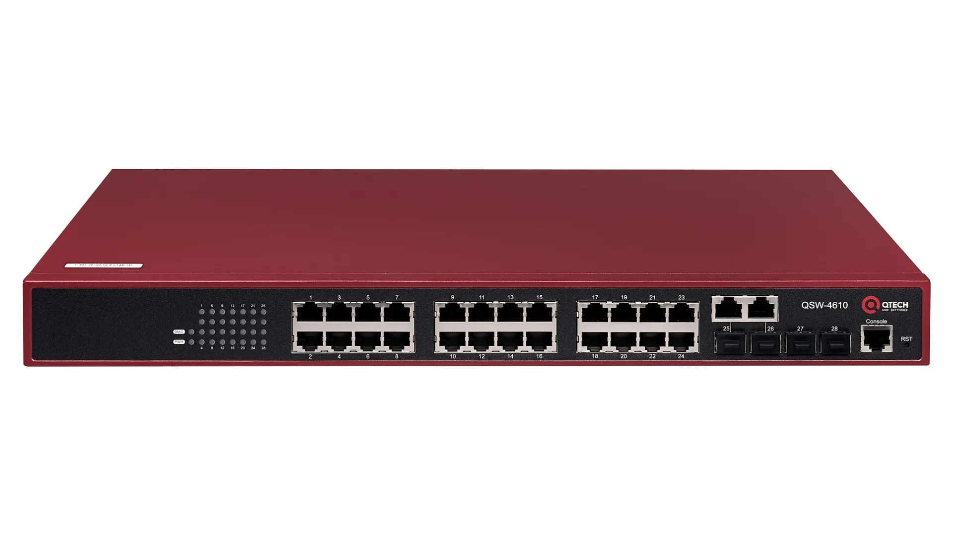 Коммутатор Qtech QSW-4610-28T-POE-AC rev.2C, 24x1 Гбит/с, SFP/uplink: combo RJ-45/SFPx4