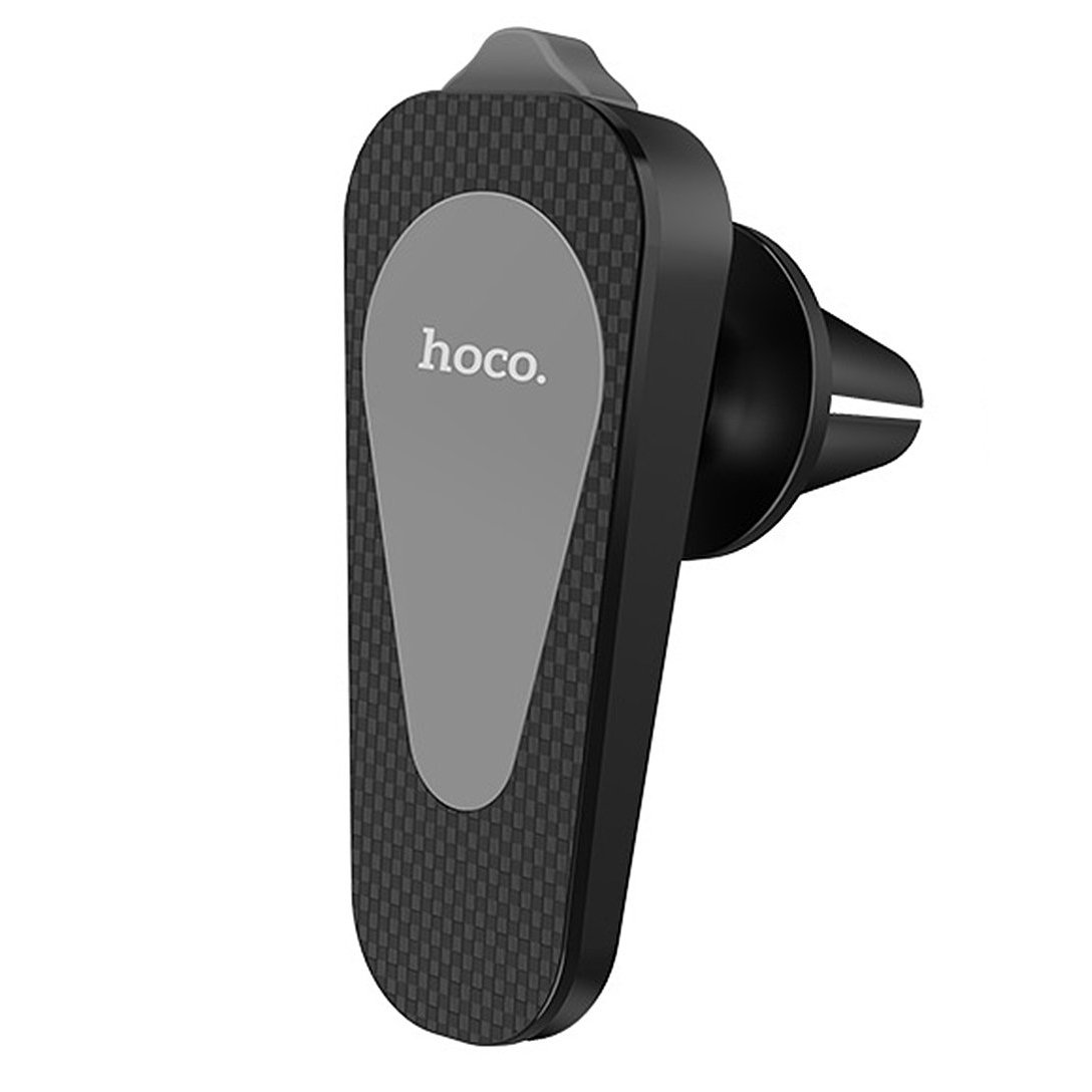 

Держатель автомобильный Hoco Air CA37, магнитный универсальный от 3.5" до 6" зажим в воздуховод, черный/серый (6957531086314), CA37