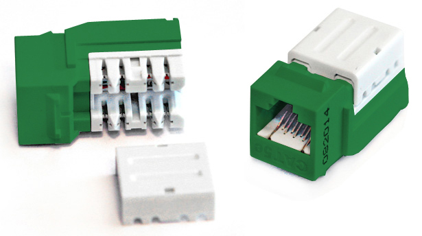 

Вставка Keystone Hyperline, RJ-45 cat.5e, 1шт., зеленый (KJE-8P8C-C5e-90-GN), -