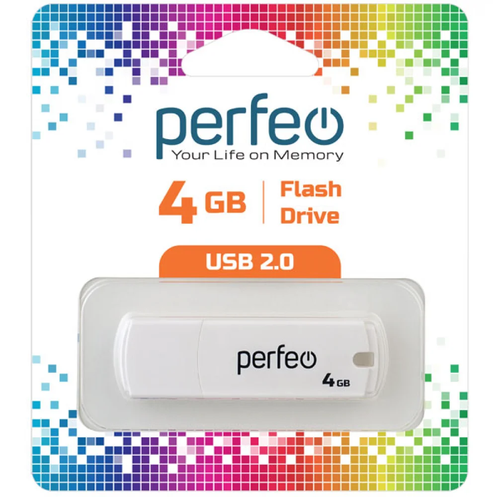 

Флешка 4Gb USB 2.0 Perfeo C05 PF-C05W004, белый (PF-C05W004), PF-C05W004