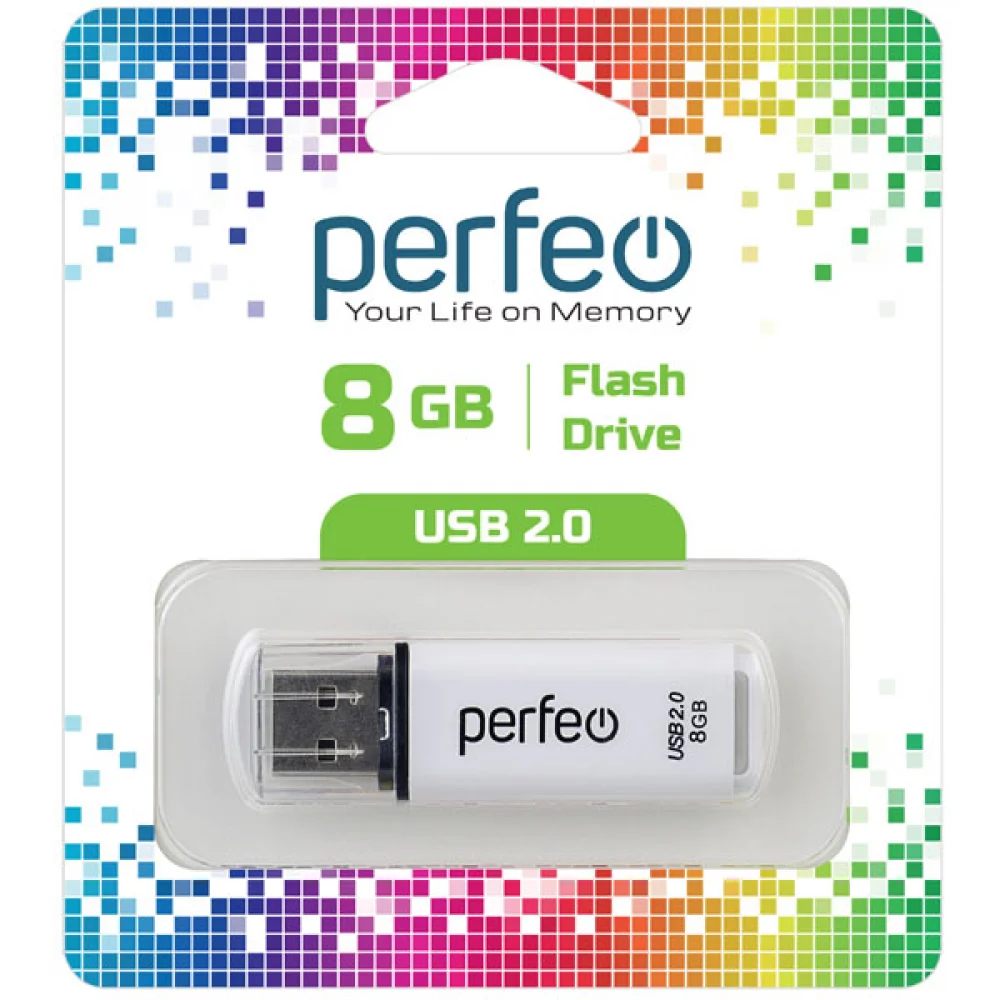 

Флешка 8Gb USB 2.0 Perfeo C13 PF-C13N008, белый (PF-C13N008), PF-C13N008
