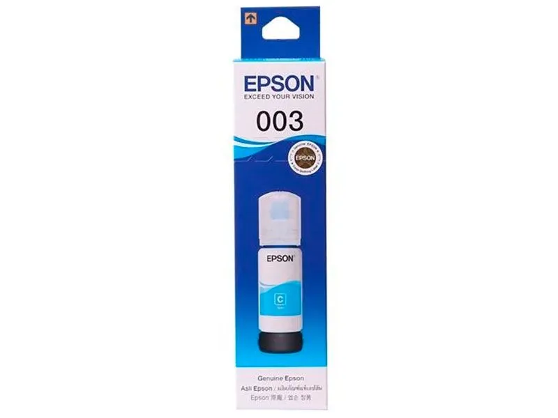 

Чернила Epson 003, 65 мл, голубой, оригинальные для Epson L3100/3101/3110/3150/3151/3156/3160/3260/3266/5190/5290 (C13T00V298), 003