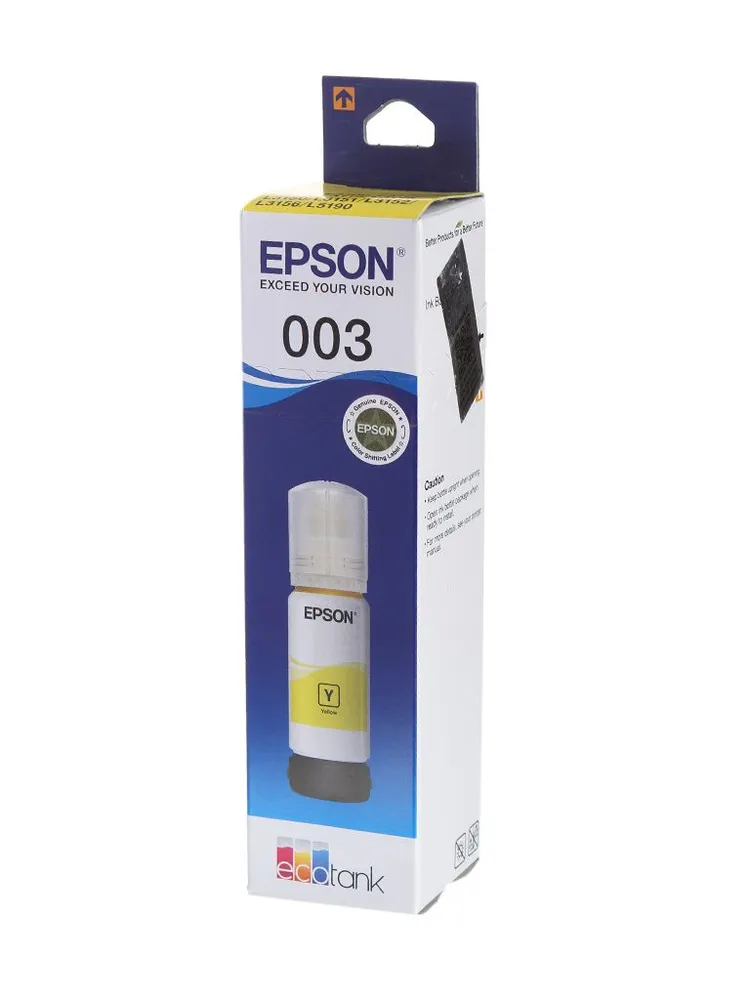 

Чернила Epson 003, 65 мл, желтый, оригинальные для Epson L3100, L3101, L3110, L3150, L3151, L3156, L3160, L3260, L3266, L5190, L5290 (C13T00V498), 003