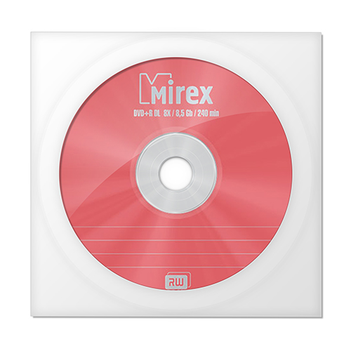 Диск Mirex DVD+R 8.5Gb, 8x, конверт (1 шт)