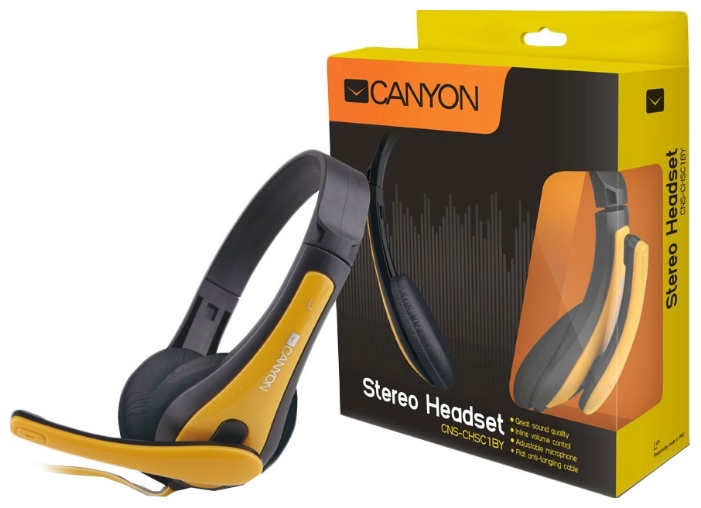 

Проводная гарнитура Canyon CNS-CHSC1, Jack 3.5mm, желтый, CNS-CHSC1