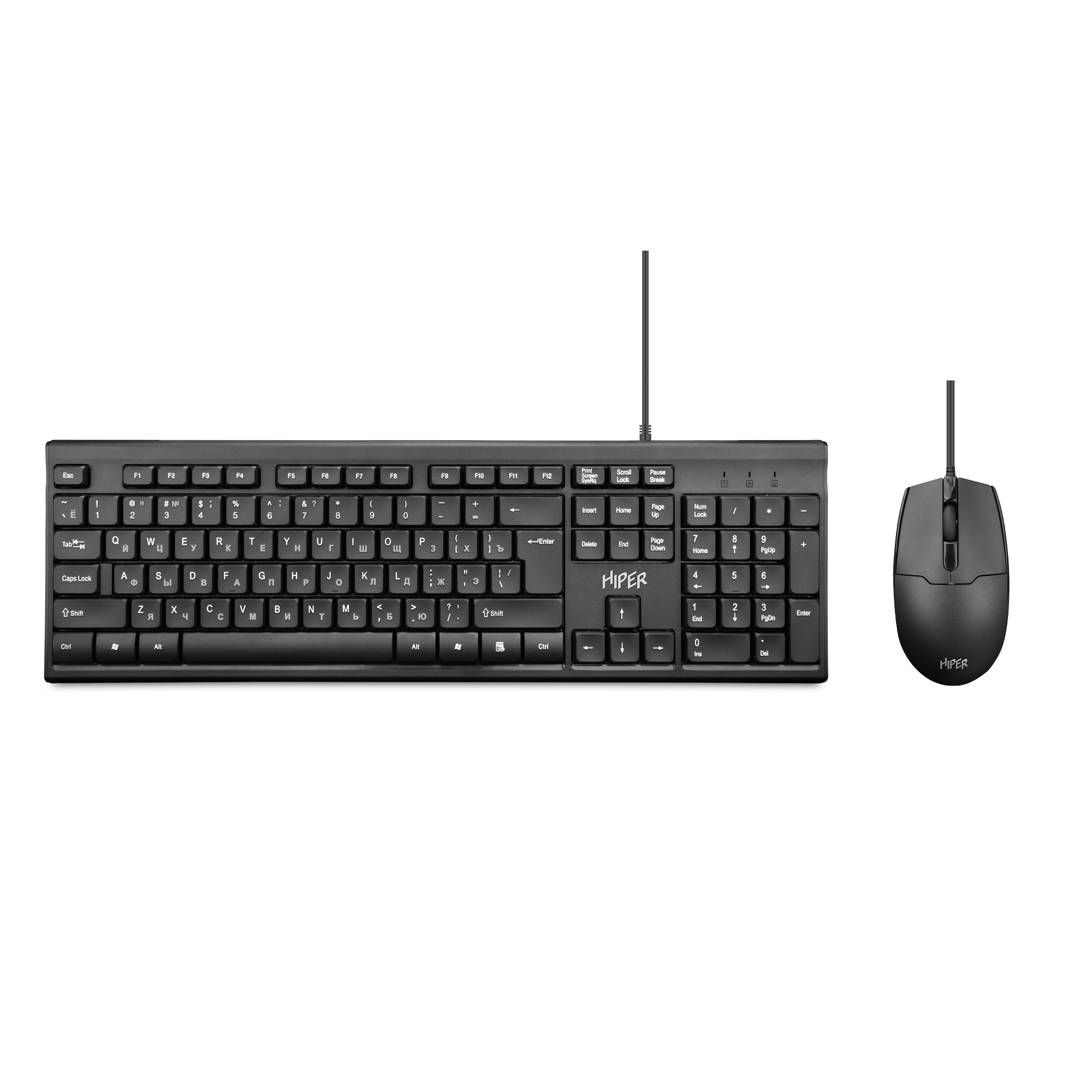Клавиатура + мышь Hiper OS-1000, USB, черный (OS-1000)