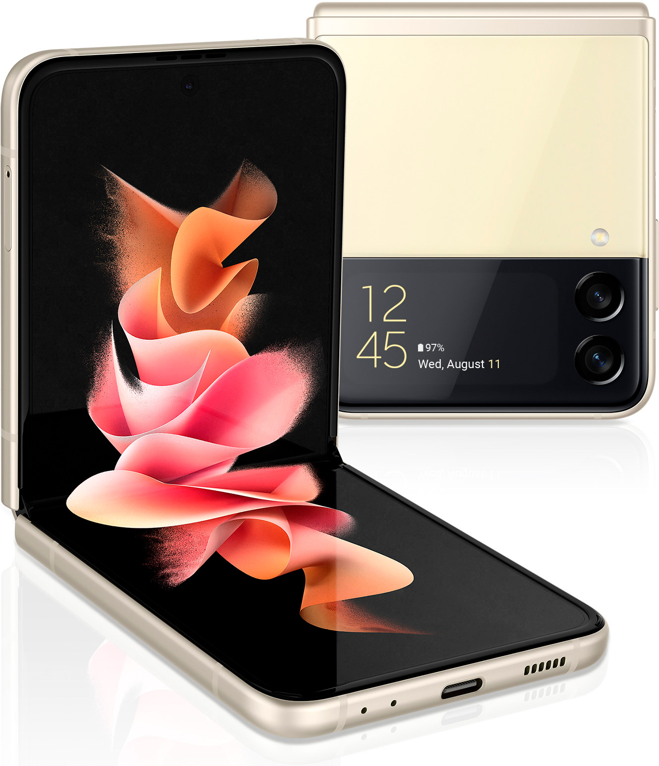 

Смартфон Samsung Galaxy Z Flip3, 6.7" 2640x1080 Dynamic AMOLED 2X, Qualcomm Snapdragon 888, 8Gb RAM, 256Gb, 3G/4G/5G, NFC, Wi-Fi, BT, 2xCam, 2-Sim (nano SIM+eSIM), 3300mAh, USB Type-C, Android 12, бежевый (SM-F711BZEFMEA), Galaxy Z Flip3