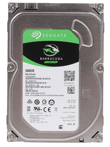 Жесткий диск (HDD) Seagate 500Gb Barracuda, 3.5", 7200rpm, 32Mb, SATA3 (ST500DM009-FR) Восстановленный производителем