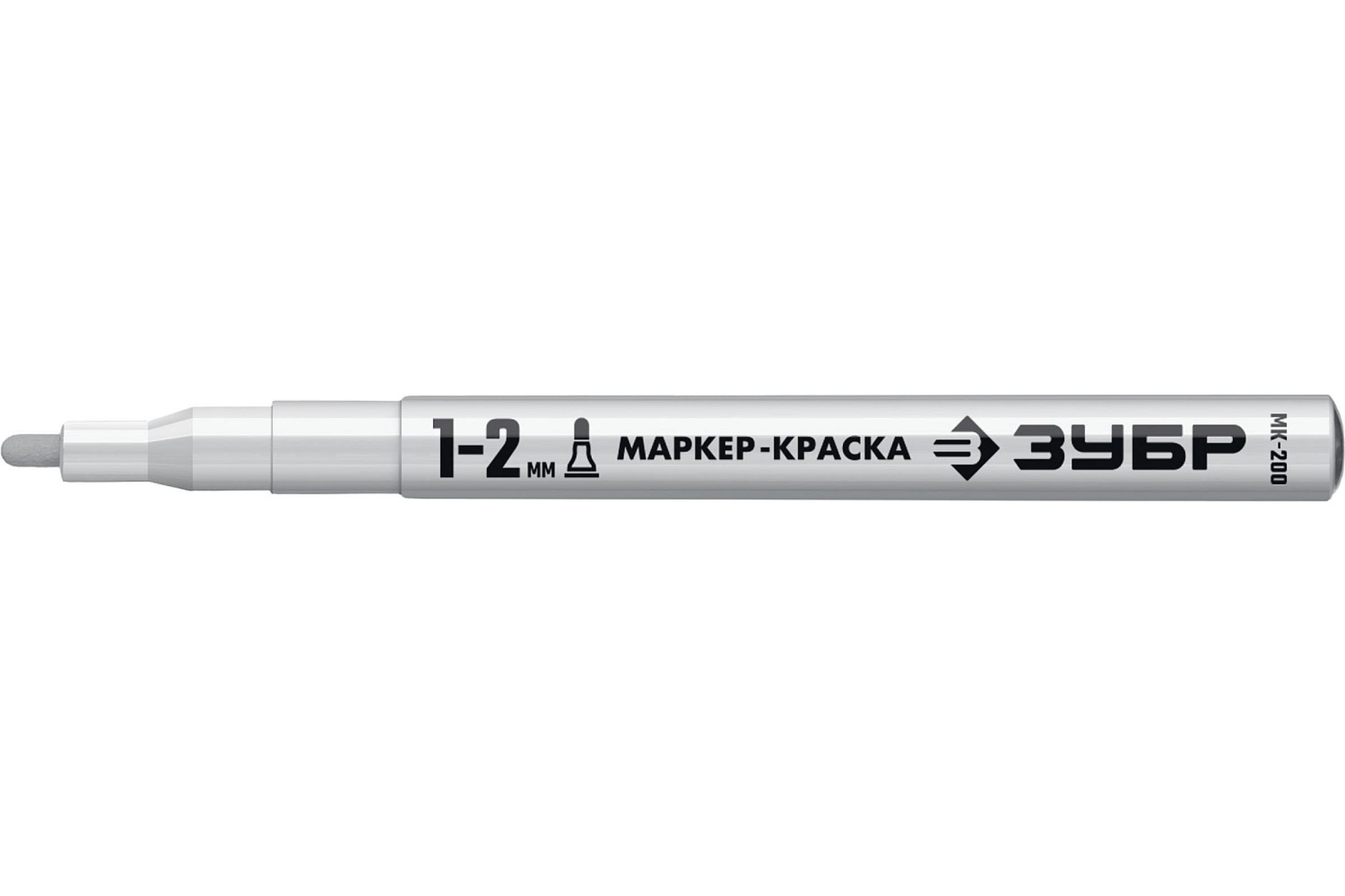 Маркер-краска Зубр Профессионал МК-200, с краской, перманентный, белый (06326-8)